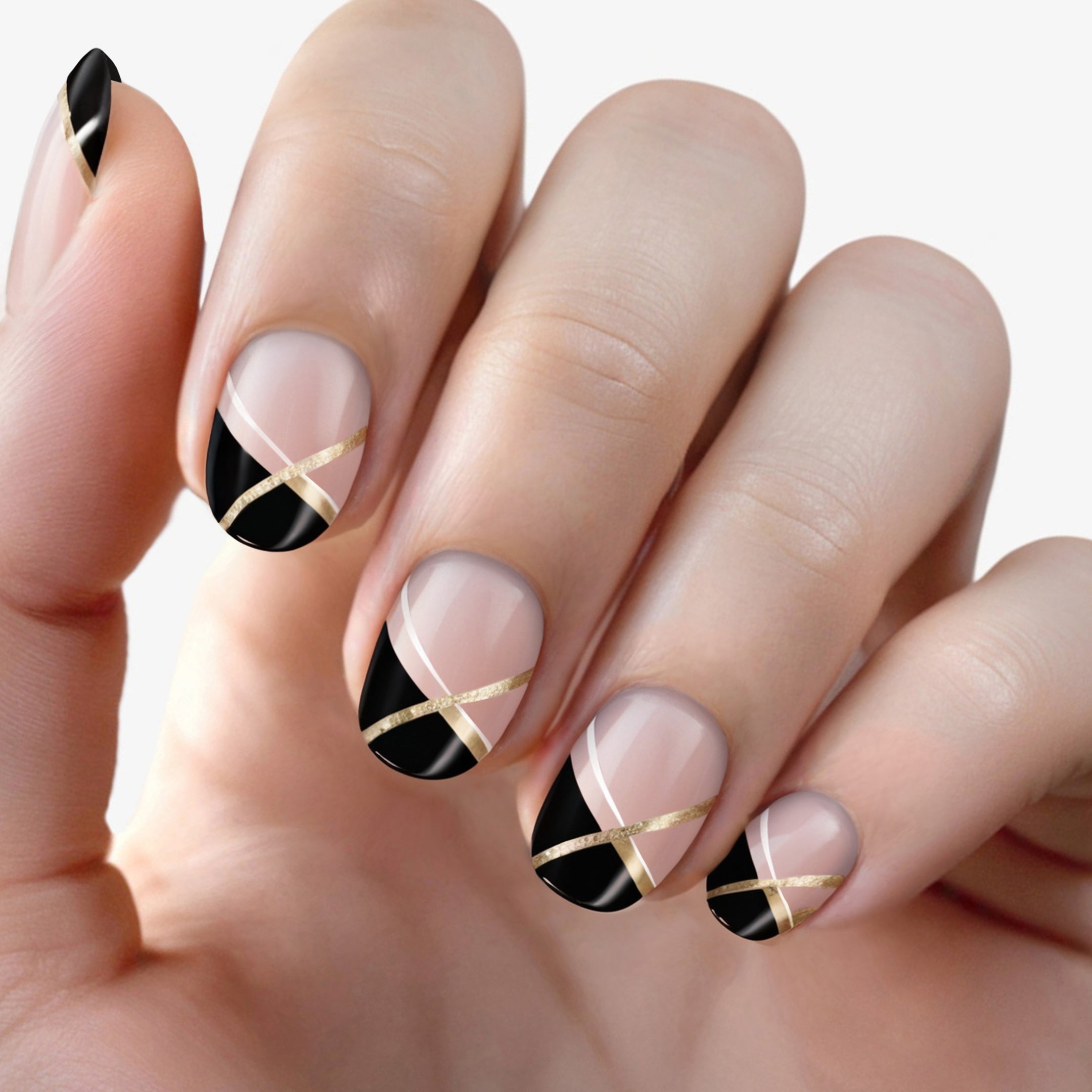 Sleek Black Velvet Nail Design